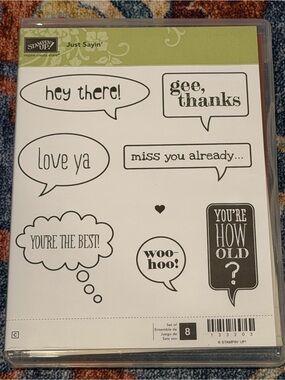 Stampin' Up! Just Sayin' Clear Stamp Set - Black and White Speech Bubbles